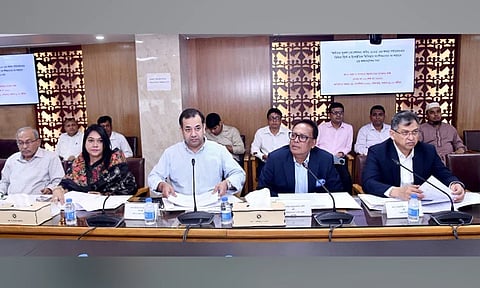 Home Minister Salahuddin Ahmed speaks at a programme at the Bangladesh Secretariat on Monday.