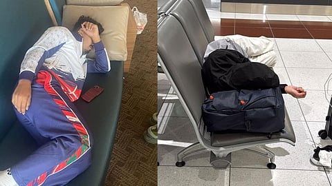 Bangladesh table tennis players stuck at the Suvarnabhumi Airport in Bangkok, Thailand.