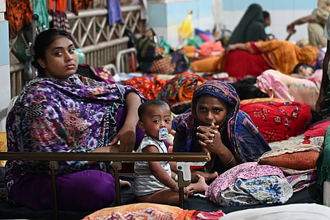 A child receives treatment for measles at Mugda General Hospital recently.