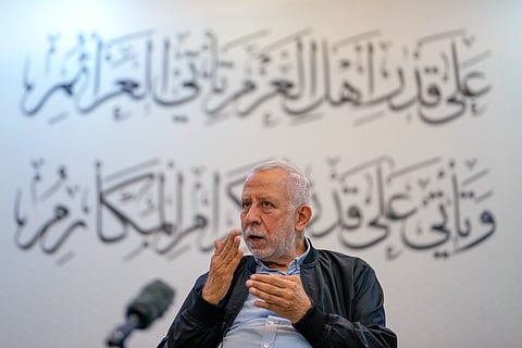 Islamic Jihad deputy Secretary General Mohammed al-Hindi talks during an interview with The Associated Press in Istanbul on Monday, Sept 28, 2026.