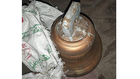 The recovered bell is currently in police custody