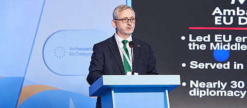 European Union (EU) Ambassador to Bangladesh Michael Miller speaks at the Bay of Bengal Conversation