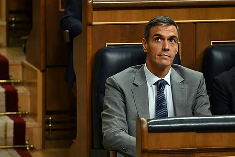 Spanish Prime Minister Pedro Sanchez looks on during a parliamentary vote at the Spanish Parliament in Madrid, Spain, October 2, 2026.