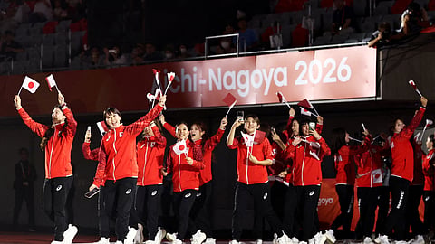 Japan contingent during the athletes parade at the closing ceremony.