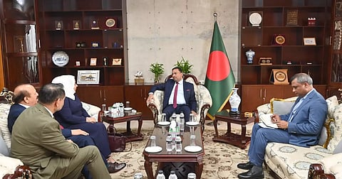 State Minister for Foreign Affairs Humaiun Kobir meets a visiting UK parliamentary delegation led by Apsana Begum MP at the Foreign Ministry in Dhaka on Tuesday.