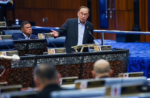 Prime Minister Datuk Seri Anwar Ibrahim speaks in the Dewan Rakyat on October 5, 2026