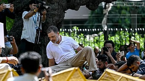 Many opposition lawmakers, including Congress party's Rahul Gandhi, were stopped midway as they marched towards the Election Commission headquarters.