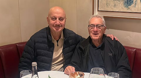 Anupam Kher with Hollywood star Robert De Niro during their warm reunion in New York.
