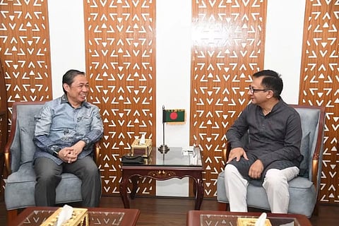 Commerce Minister Khandakar Abdul Muktadir made coutesy call on a meeting with Indonesian Deputy Foreign Minister Mohammad Anis Matta at the Commerce Ministry today