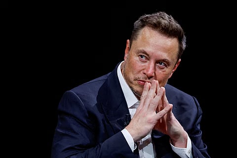 Elon Musk, CEO of Tesla and SpaceX, gestures as he attends the Viva Technology conference dedicated to innovation and startups at the Porte de Versailles exhibition centre in Paris, France, June 16, 2023