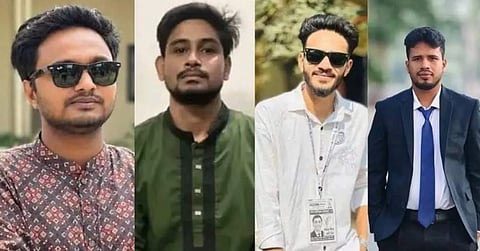 A collage of the four accused.