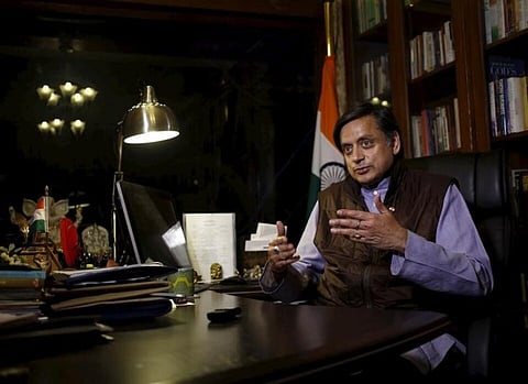 Shashi Tharoor, a member of parliament from India's main opposition Congress party, speaks during an interview at his office in New Delhi, India, January 25, 2016