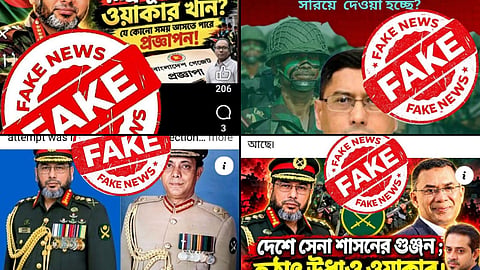 Collage showing some instances of disinformation being spread.