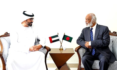 Dr Moyeen Khan was having a meeting with UAE Ambassador Abdulla Ali Khaseif Abdulla Alhmoudi at the Secretariat