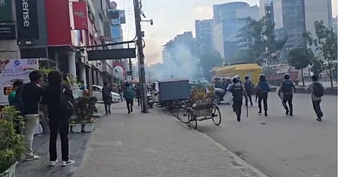 Police dispersed garment workers who blocked Dhaka-Mymensingh highway in the capital’s Uttara on Thursday