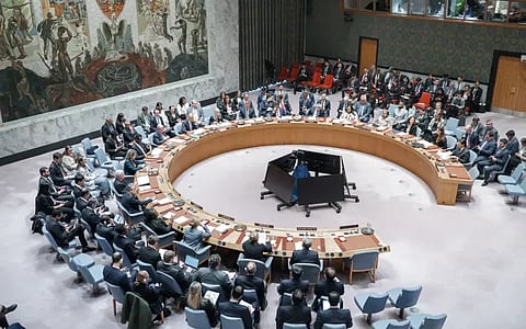 UN Security Council members during a vote to extend the deployment of a UN peacekeeping mission in the Democratic Republic of Congo, at UN headquarters in New York on December 19, 2025. 