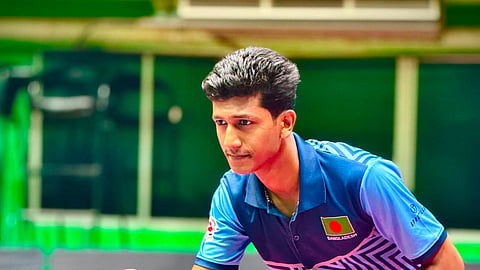 Bangladesh’s table tennis player Muhotasin Ahmed Hridoy.