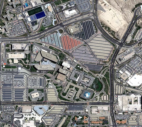 A satellite image taken on July 2, 2026, shows the headquarters of Saudi Arabia's state-owned oil company Saudi Aramco in Dhahran before it was attacked on Tuesday night, October 13, causing what the kingdom's energy ministry said in a statement was a limited fire.