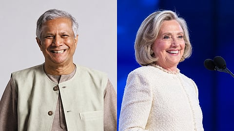 Nobel laureate and former Chief Adviser of Bangladesh Dr Muhammad Yunus and former US Secretary of State Hillary Clinton