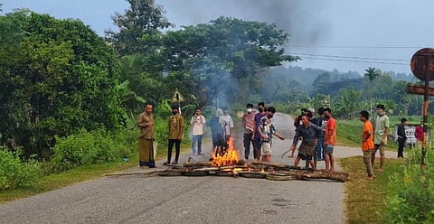 A half-day road and waterway blockade was observed in Khagrachhari in protest against the gunfight at Ujjobazar in Sajek on Saturday
