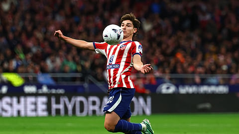 Atletico Madrid's Julian Alvarez in action.