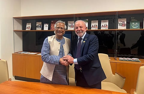 Chief Adviser Professor Muhammad Yunus held a meeting with President of Brazil Luiz In cio Lula da Silva on the sidelines of World Food Forum (WFF) in Rome, Italy, on 25 October, 2025. 