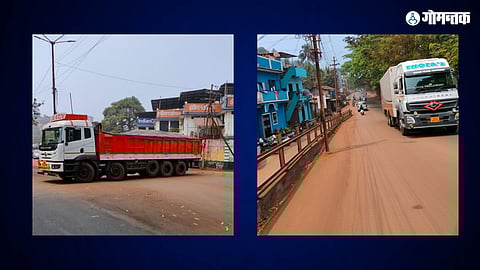 bauxite spillage on the road