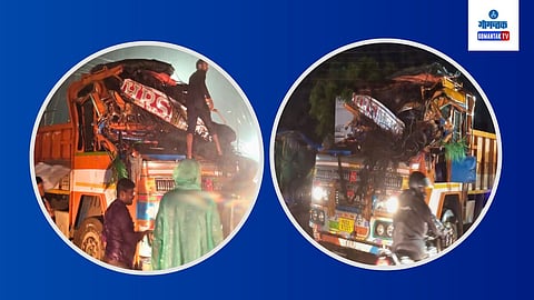 Truck Hits Height Barrier At Khandola