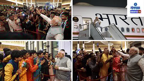 'Bharat Mata Ki Jai' slogans shook Dubai as soon as Prime Minister Modi arrived.