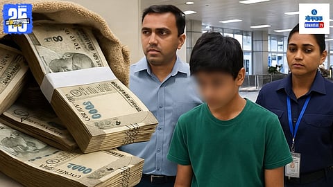 Minor caught at airport| 95 lakh robbery case