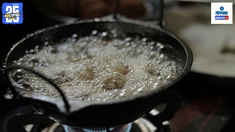 Woman pours boiling oil on husband