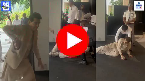 Actor jitendra falls down on floor