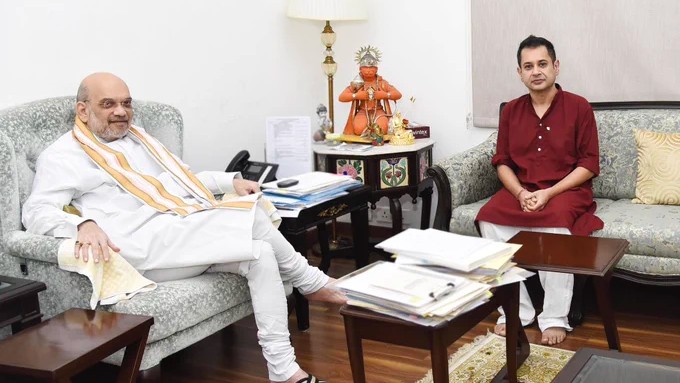 Tipra Motha chief meets Amit Shah in Delhi ahead of Tripura bypolls