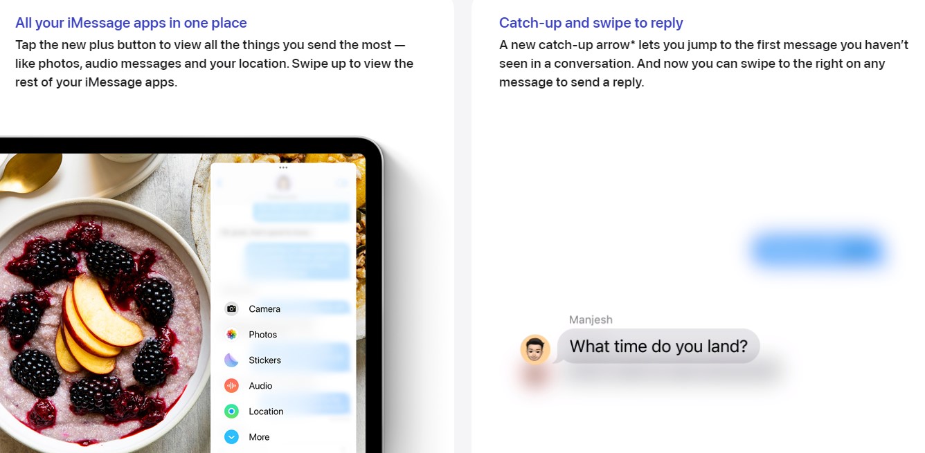 iPadOS 17 brings improvements to iMessage app.