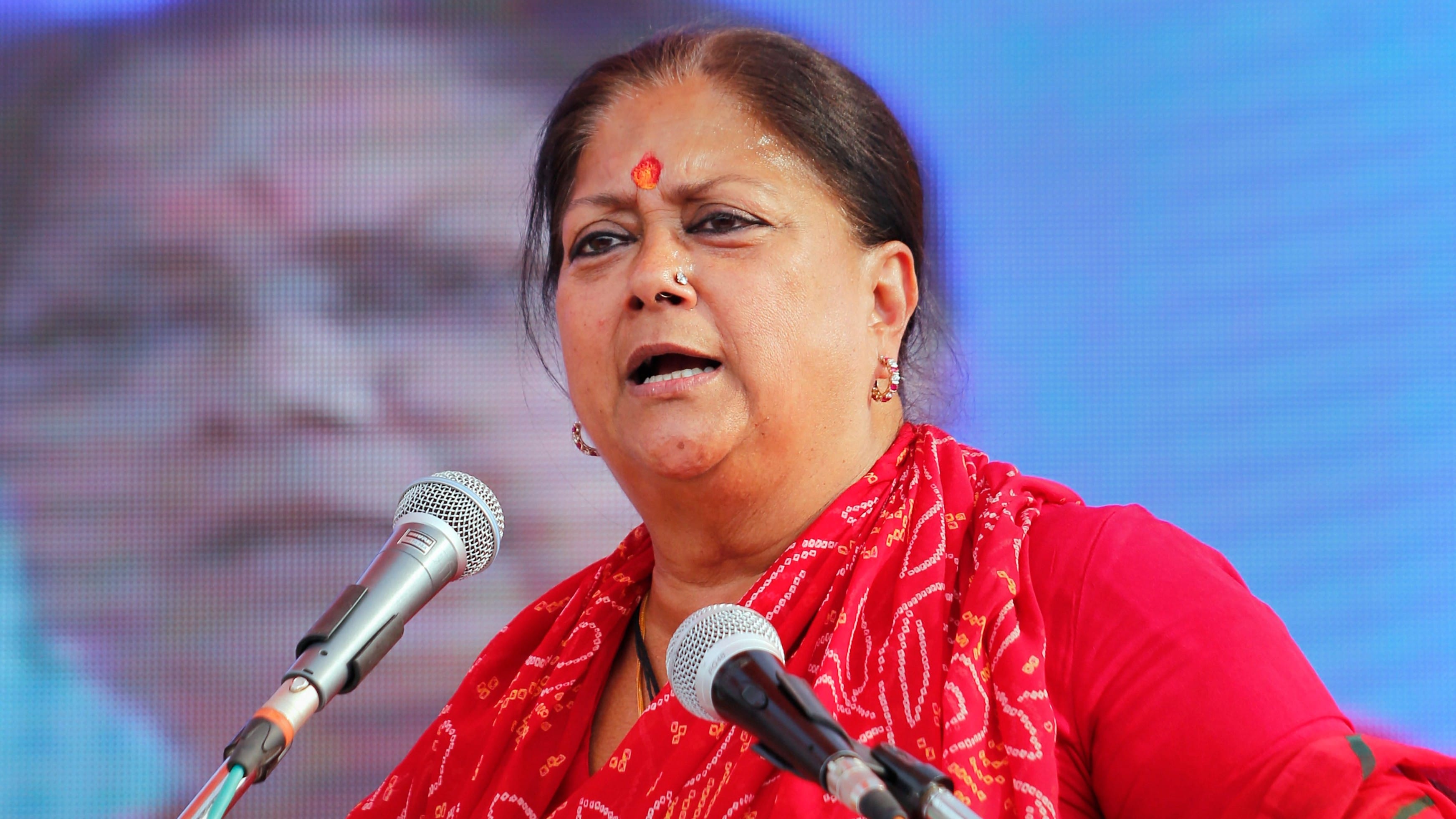 Former Rajasthan chief minister Vasundhara Raje.