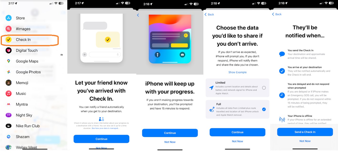 iOS 17 brings Check-In feature