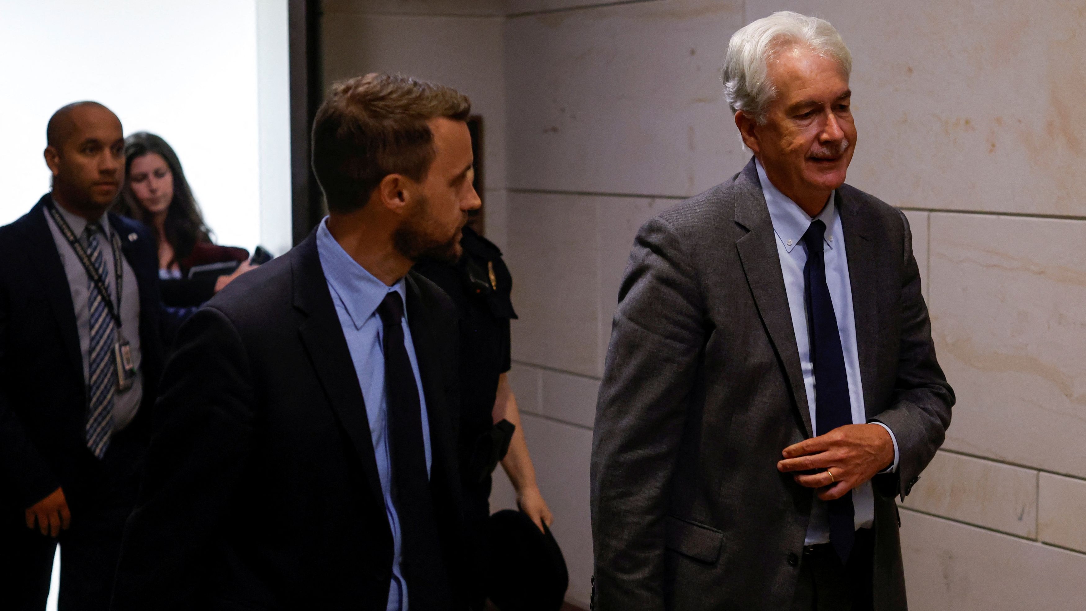 U.S. Central Intelligence Agency (CIA) Director Bill Burns departs after a Ukraine briefing to the full U.S. Senate by top military leaders at the U.S. Capitol in Washington, U.S. September 20, 2023.