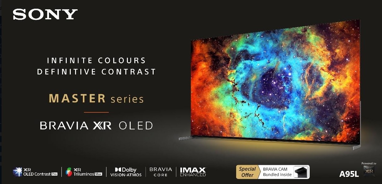 BRAVIA XR MASTER Series A95L OLED TV.
