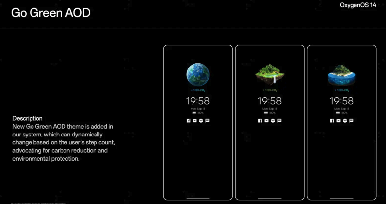 OxygenOS 14 brings Go Green AOD feature.