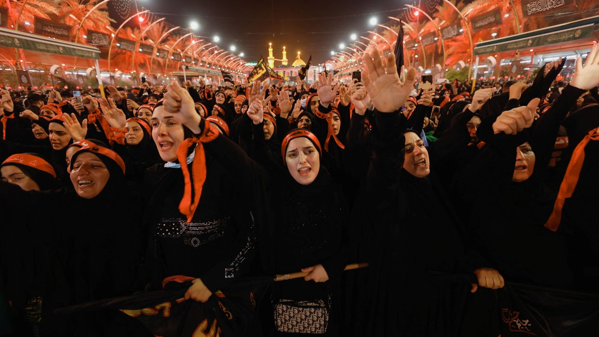 Shi'ite Muslim pilgrims take part in a mourning ceremony, during the holy Shi'ite ritual of Arbaeen, in the holy city of Karbala, Iraq September 5, 2023.