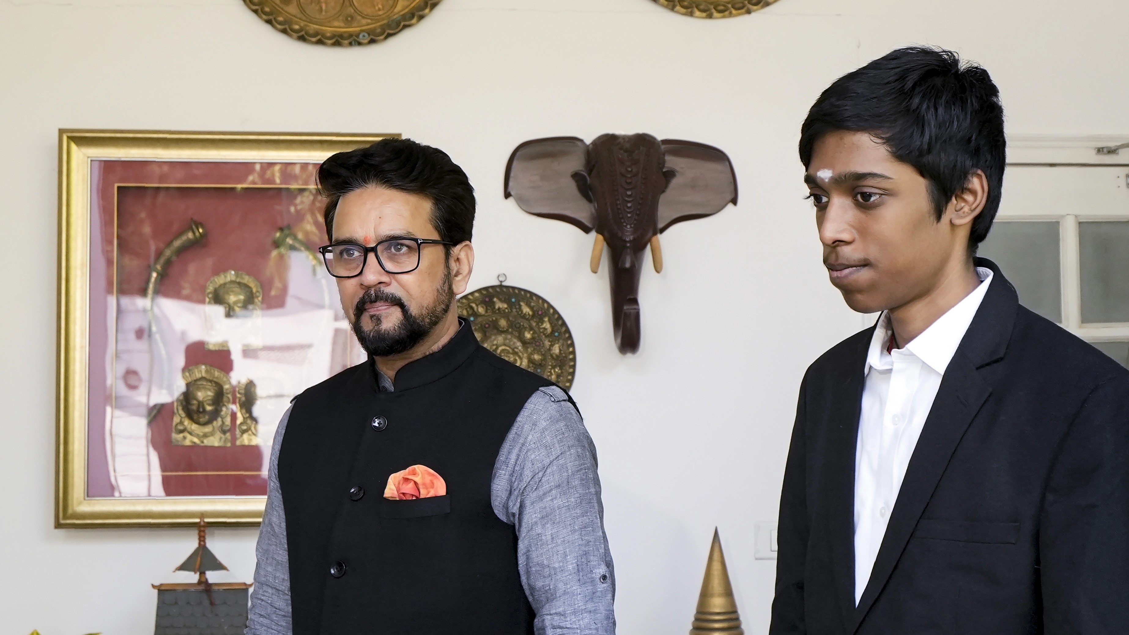 Anurag Thakur felicitates Grandmaster Praggnanandhaa, chess ace confident of winning Asiad gold