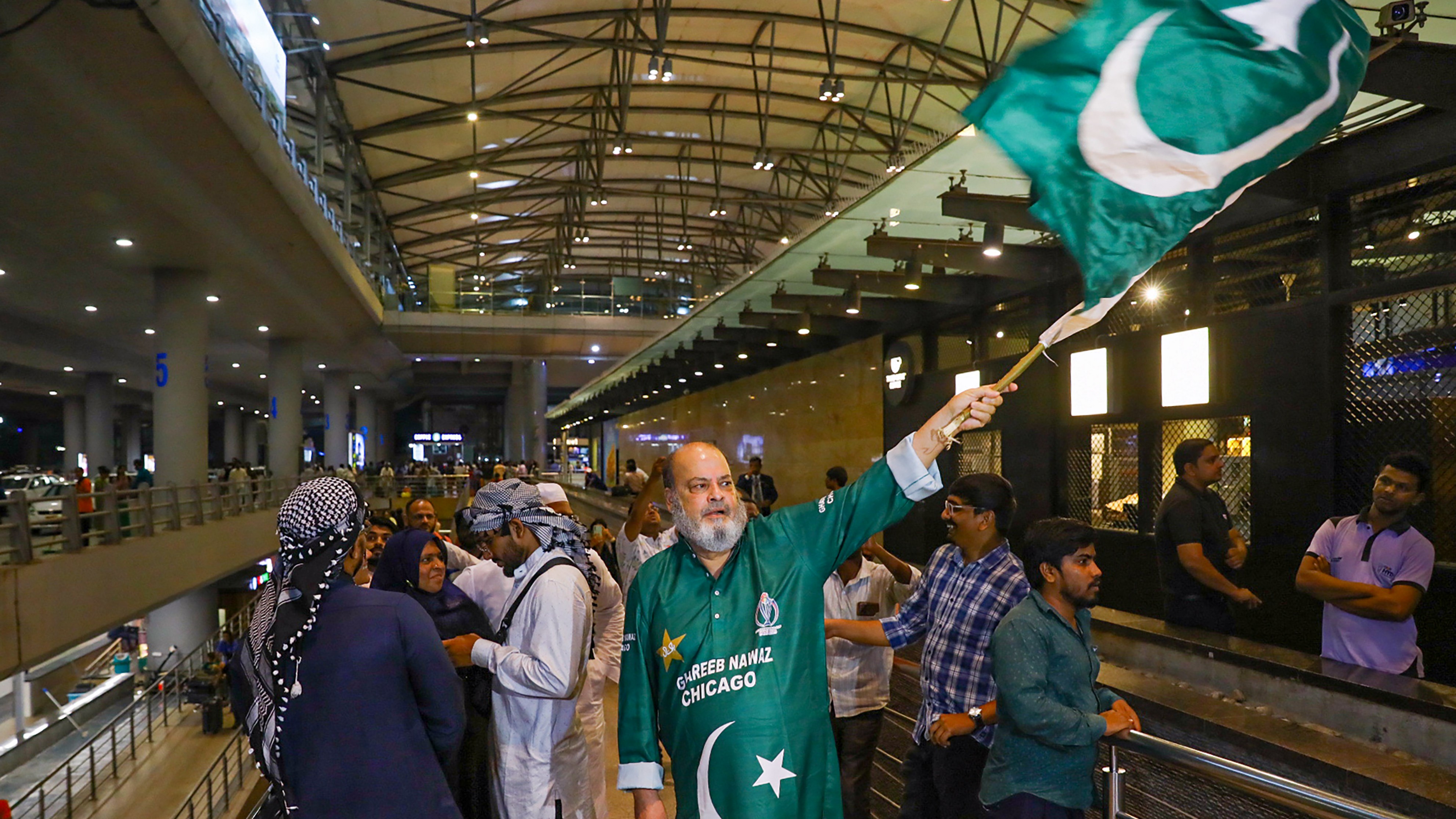 Excited crowds cheered and shouted for the team.