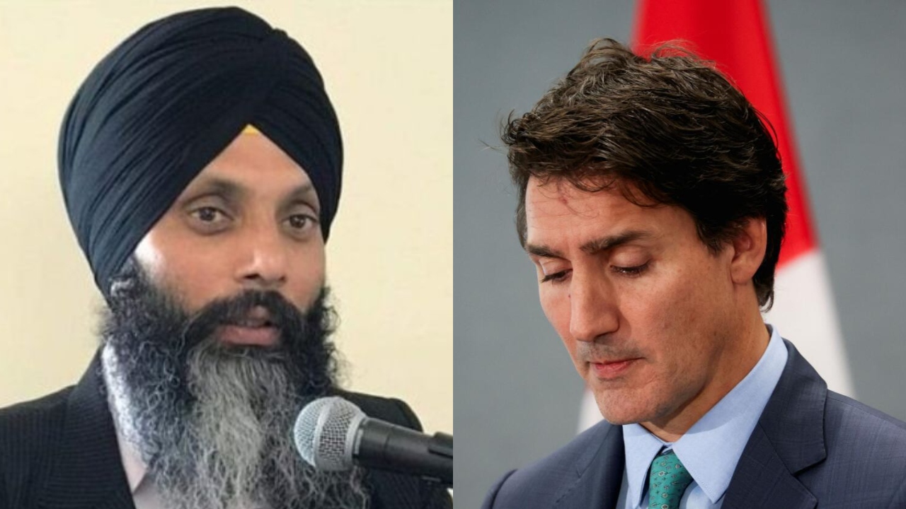 Hardeep Singh Nijjar (left) and Justin Trudeau (right).