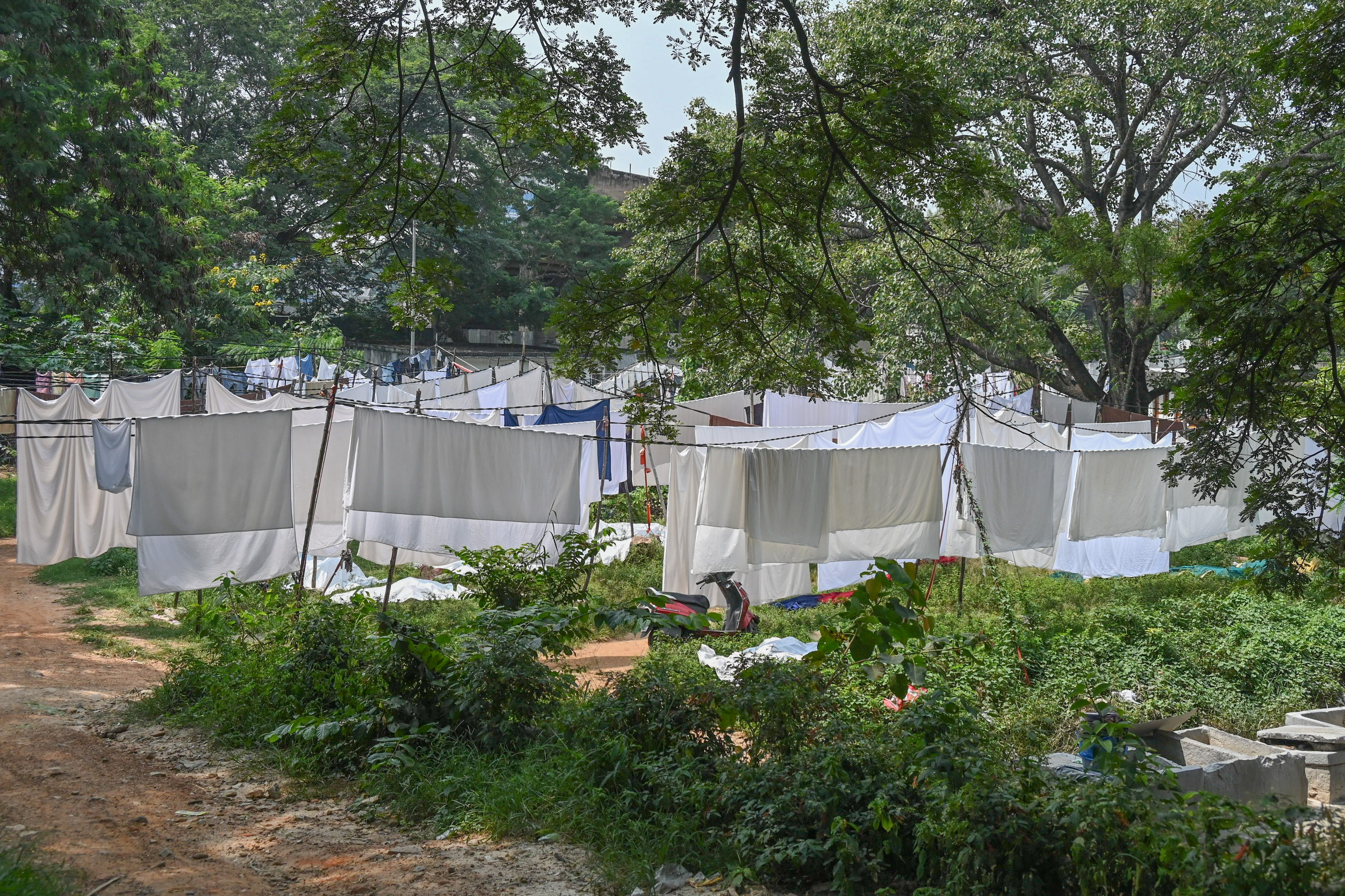 Dhobi Ghat at Ashok Nagar in Bengaluru.