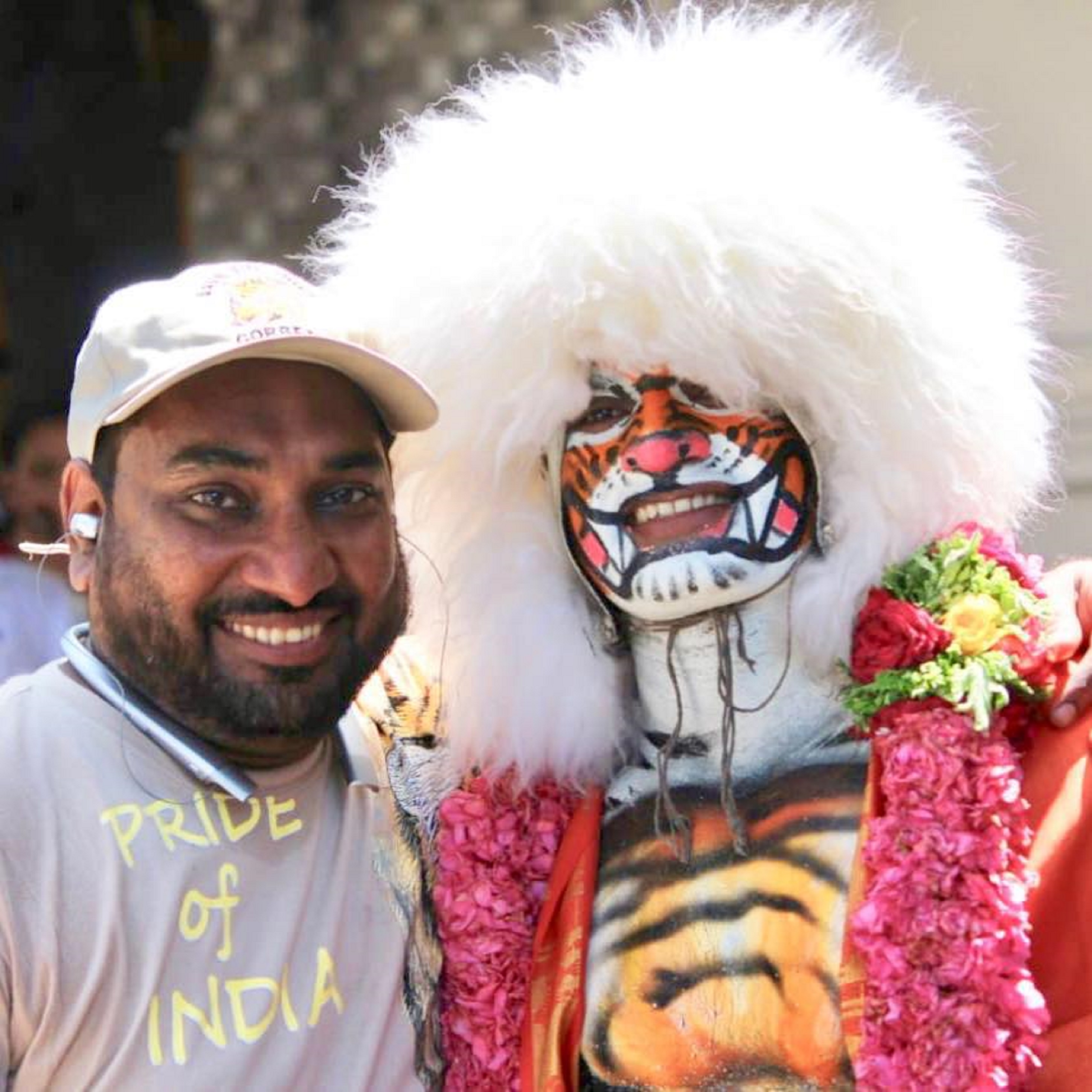 Mohammad Asif with a tiger dancer.