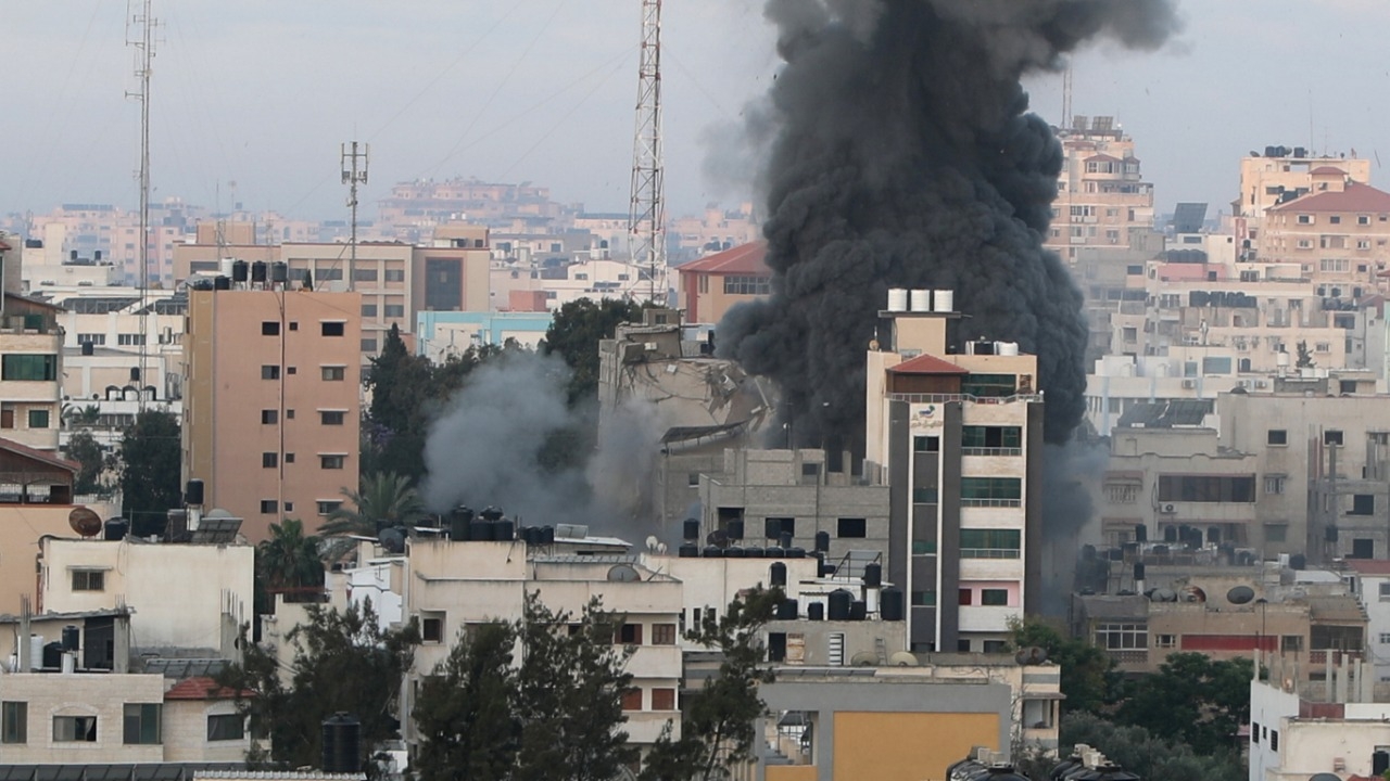 Israel strikes Gaza.