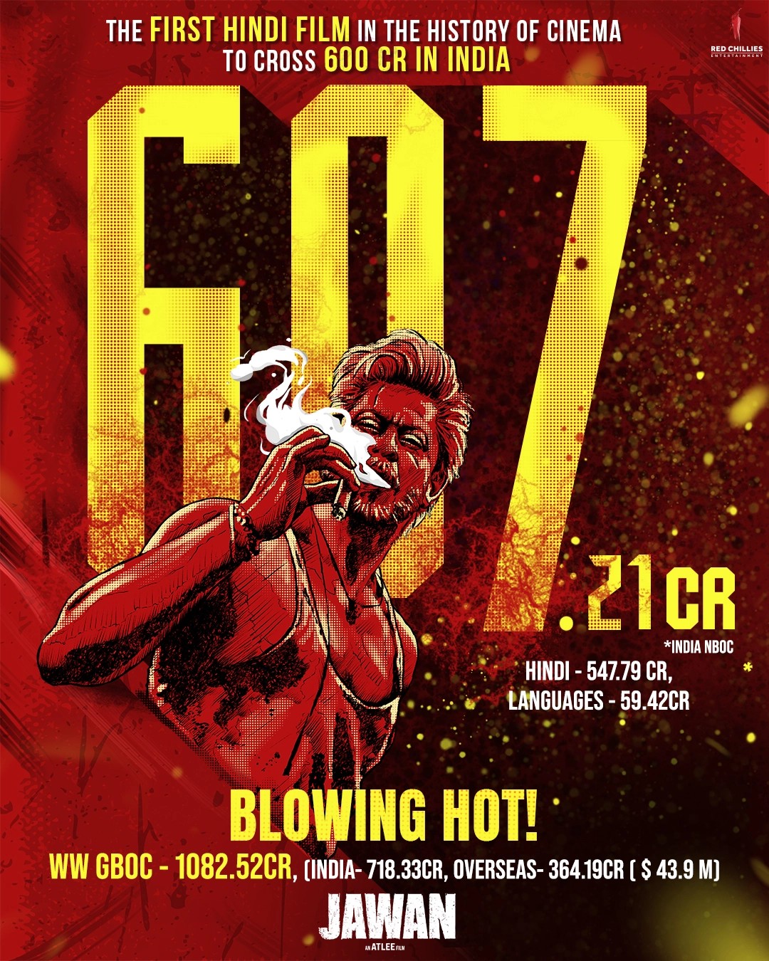 A poster celebrating Jawan's record.