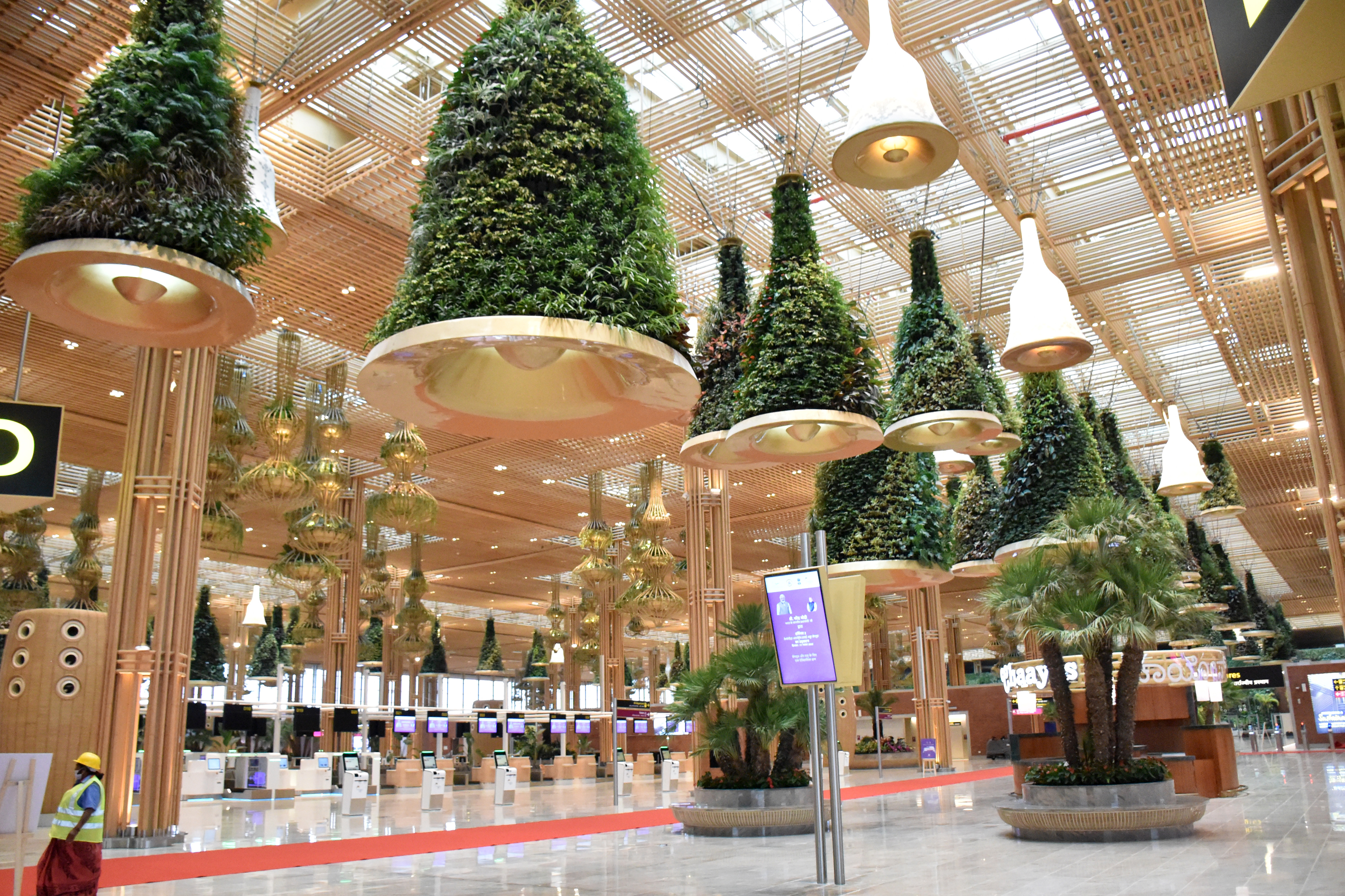 The newly inaugurated of Terminal 2 in Kempegowda International Airport in Bengaluru on Saturday. DH Photo by B K Janardhan