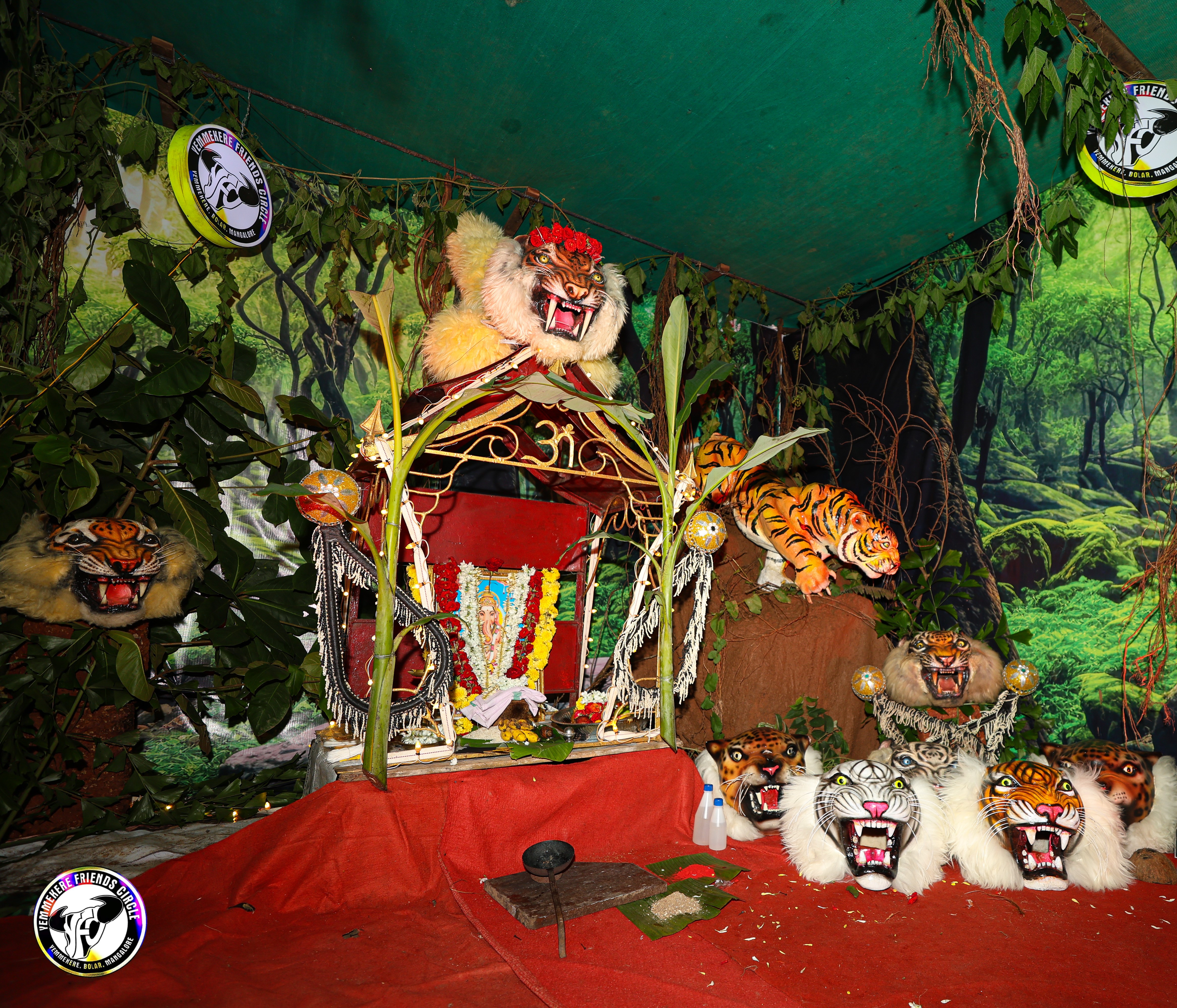 The stage being set up for a ritual.
