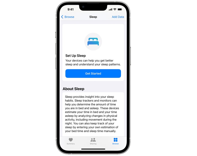 Apple device owners can track their sleep pattern with Health app.